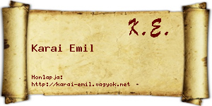 Karai Emil névjegykártya
