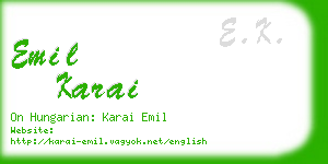 emil karai business card